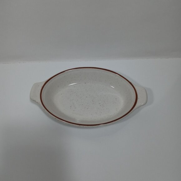 Syracuse China Speckled Brown Oval Au Gratin Dish Vintage 12-C - Picture 6 of 11